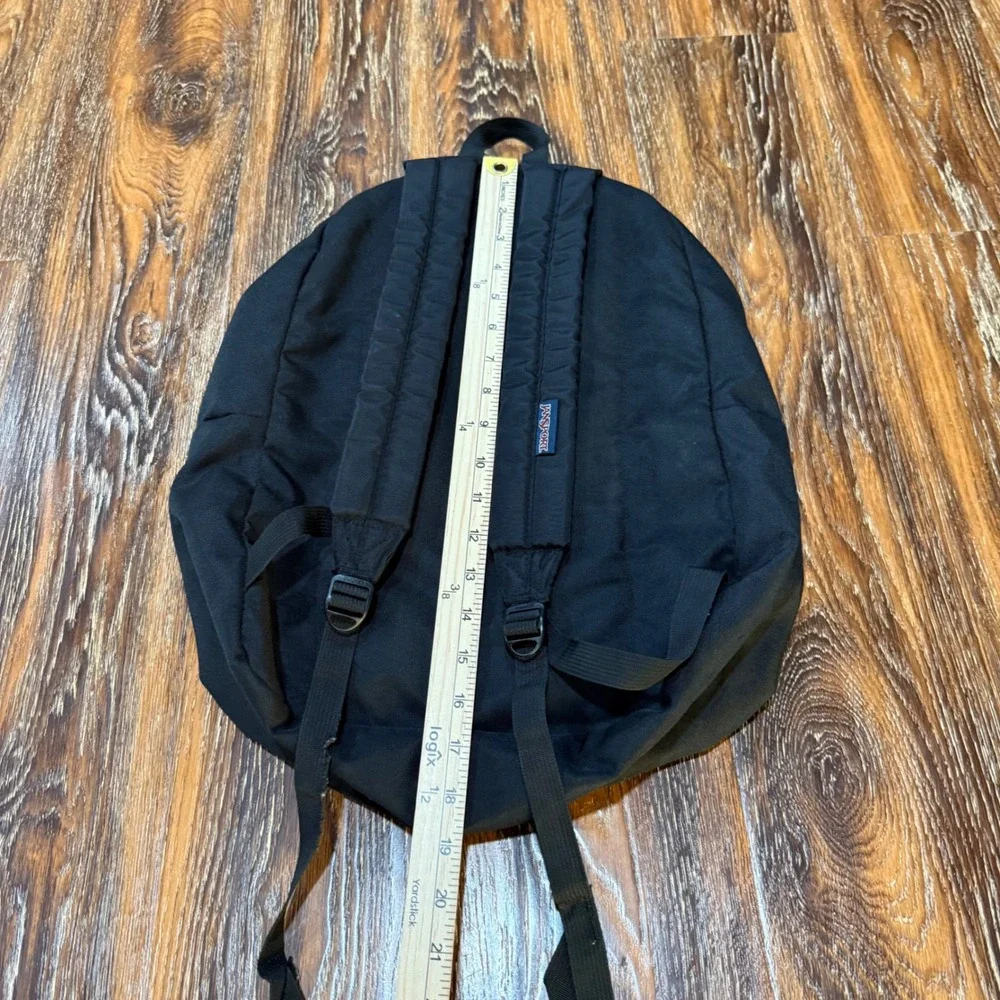 JanSport Backpack Black Classic School Travel Bookbag Padded Straps Bag FLAW